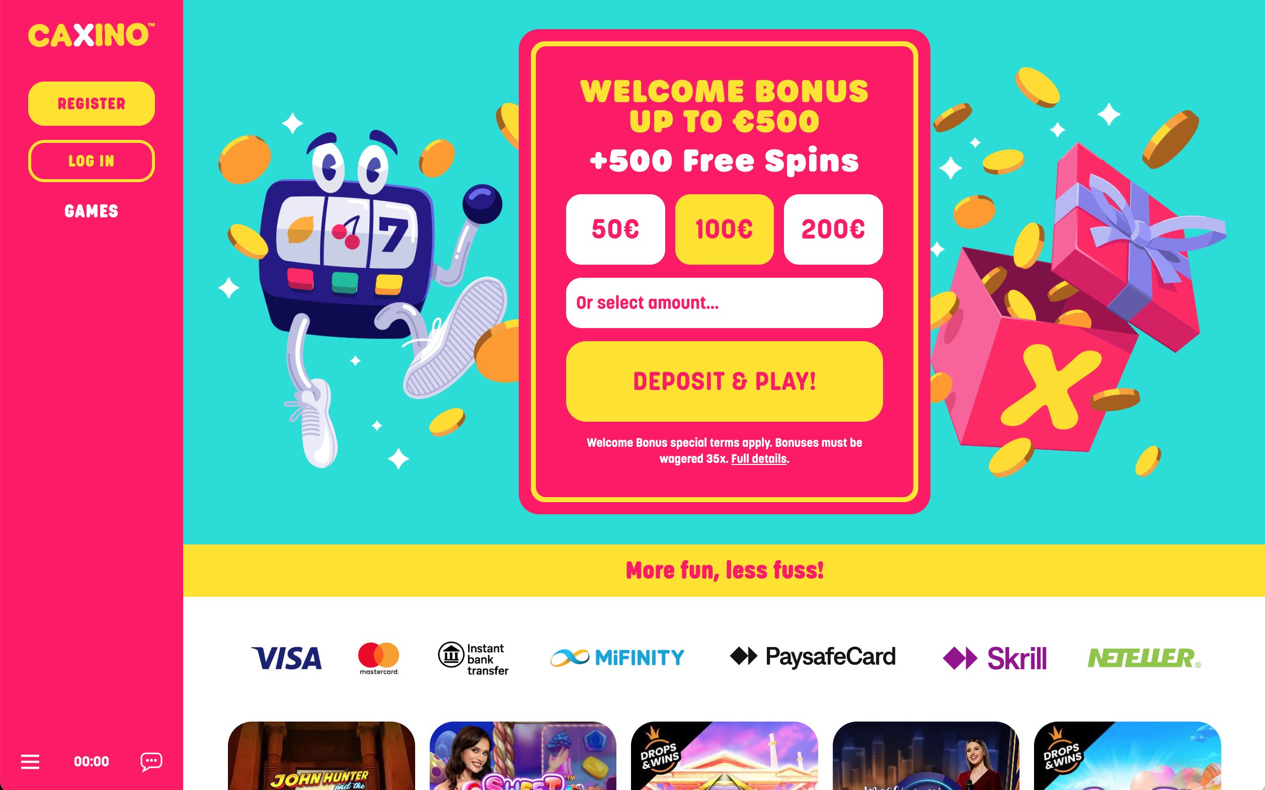 Caxino Casino Homepage