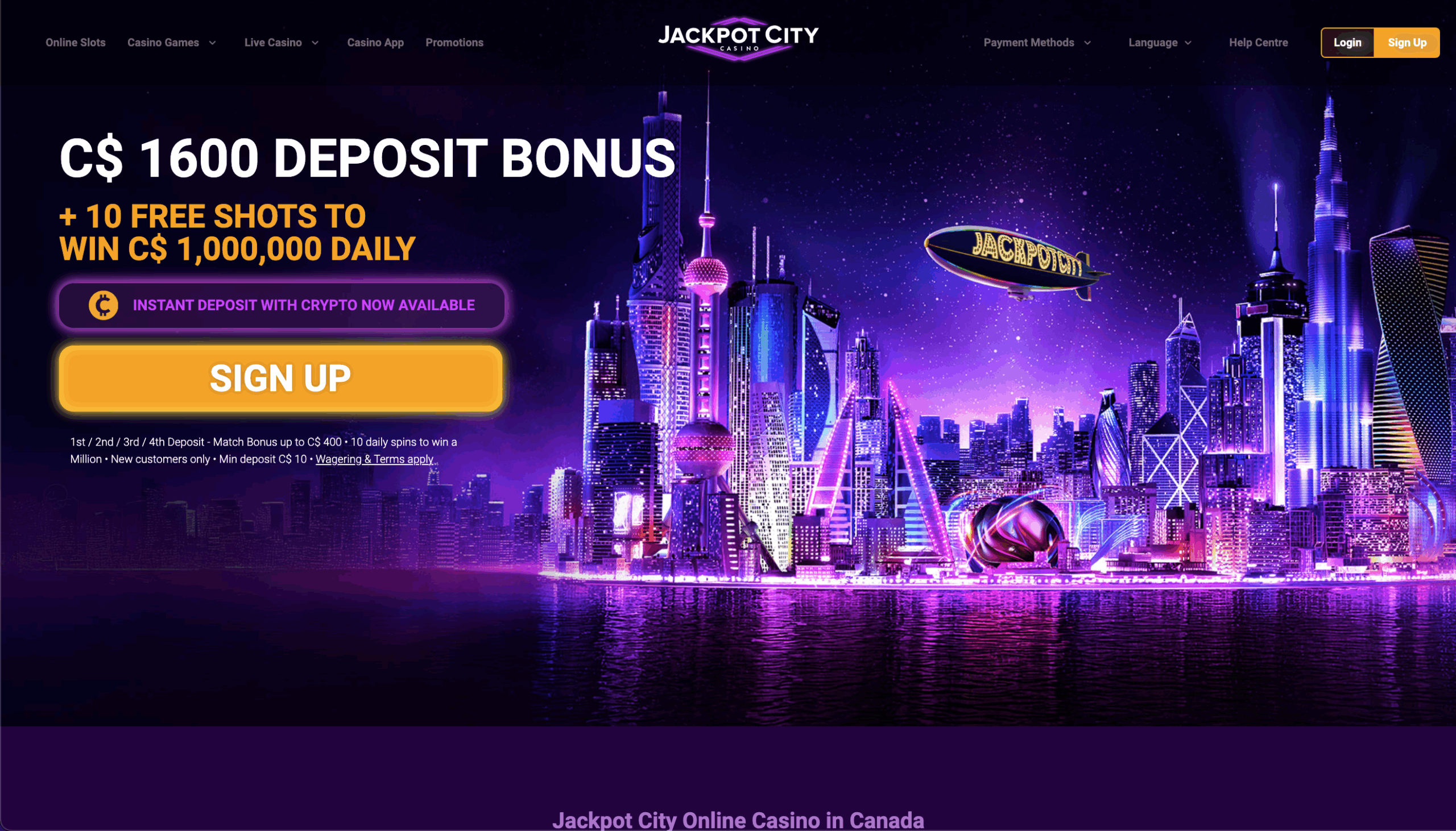 Jackpot City Homepage